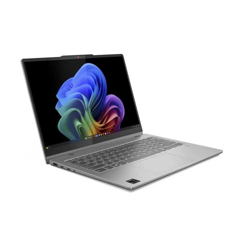 Lenovo IdeaPad 5 2-in-1 14Q8X9 Copilot+ PC nešiojamas kompiuteris (hibridas, Snapdragon X1P-42-100, 14 colių liečiamas WUXGA ekranas, 24 GB LPDDR5x, 1 TB SSD, Wi-Fi 7, Windows 11 Home, pilka)