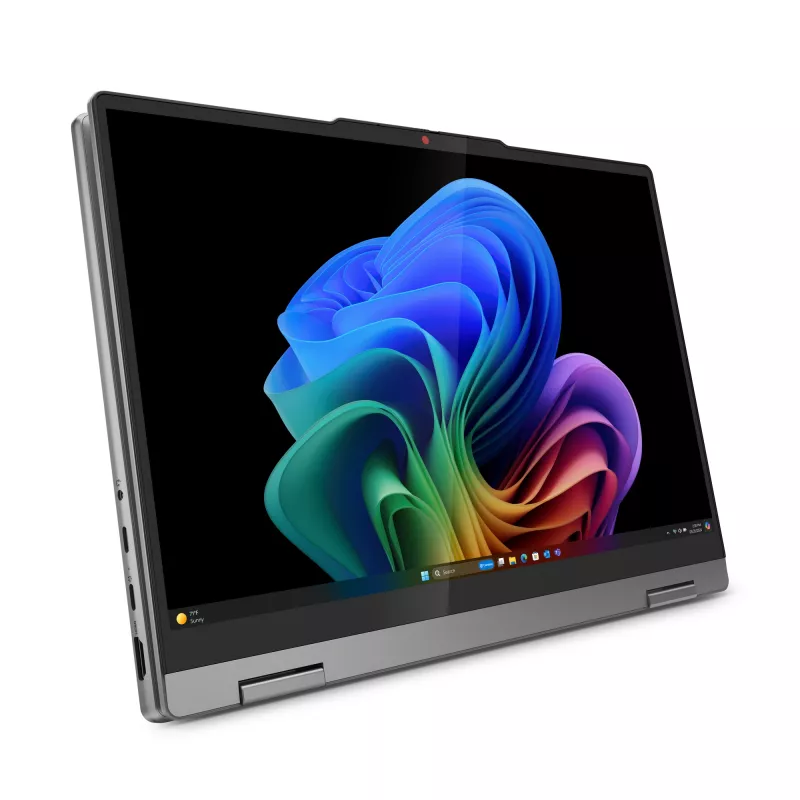 Lenovo IdeaPad 5 2-in-1 14Q8X9 Copilot+ PC nešiojamas kompiuteris (hibridas, Snapdragon X1P-42-100, 14 colių liečiamas WUXGA ekranas, 24 GB LPDDR5x, 1 TB SSD, Wi-Fi 7, Windows 11 Home, pilka)