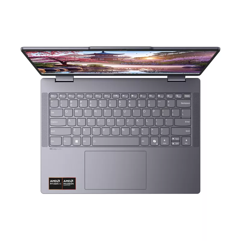 Lenovo IdeaPad 5 2-in-1 14AKP10 Copilot+ PC AMD Ryzen™ AI 5 340 Hibridinis (2-in-1) 35,6 cm (14 colių) Liečiamasis ekranas WUXGA 16 GB LPDDR5x-SDRAM 512 GB SSD Wi-Fi 7 (802.11be) Windows 11 Home Pilka
