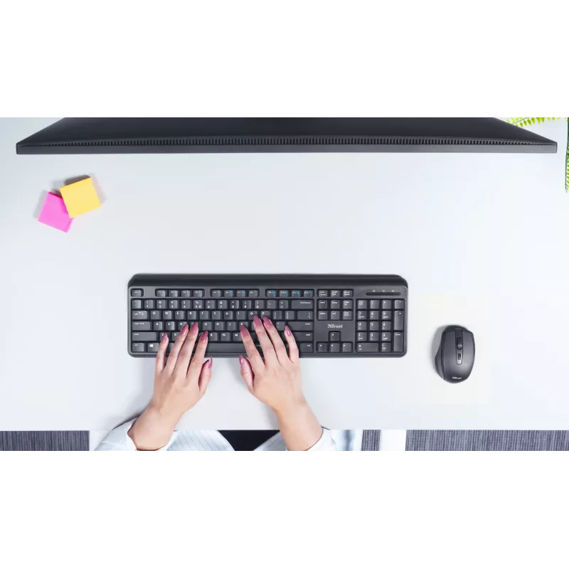 Trust TKM-350 belaidė klaviatūra ir pelė, QWERTZ, juoda