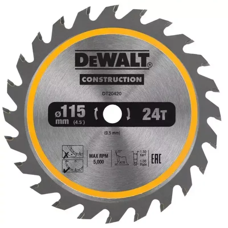 Pjūklo diskas medžiui DeWALT DT20420-QZ 11,5 cm