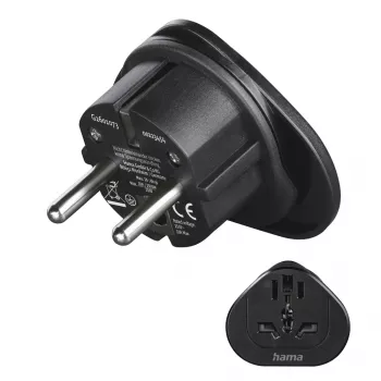 Hama 00223454 universalus kištukinis adapteris Type E/F hibridinis juodas