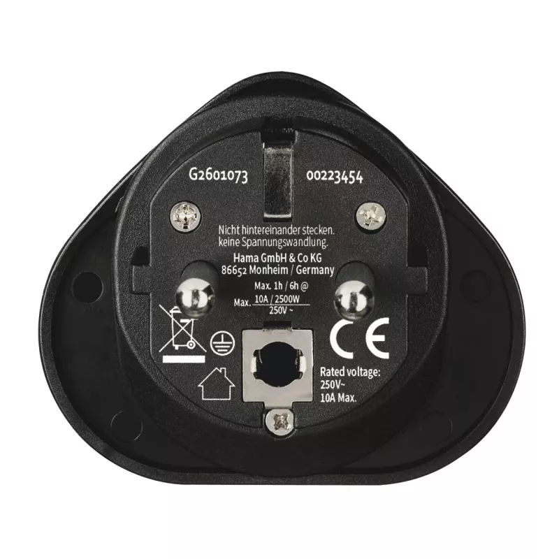 Hama 00223454 universalus kištukinis adapteris Type E/F hibridinis juodas