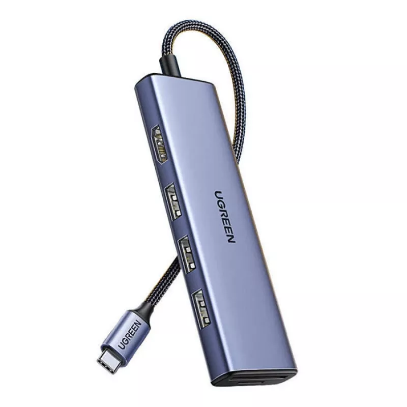 USB Type-C stotelė UGREEN 20956A su HDMI ir USB 3.0, 5 Gbps, 4K 3840x2160, sidabrinė