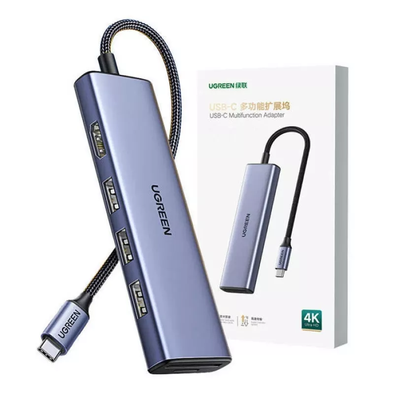 USB Type-C stotelė UGREEN 20956A su HDMI ir USB 3.0, 5 Gbps, 4K 3840x2160, sidabrinė