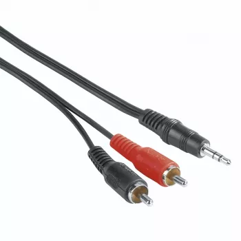 Audio kabelis Hama 00205107 5 m 3,5 mm 2xRCA juodas raudonas