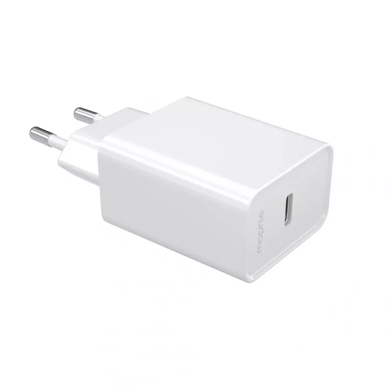 mophie essentials 20W USB-C PD sieninis adapteris, universalus, baltas, greitas įkrovimas, patalpoms