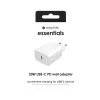 mophie essentials 20W USB-C PD sieninis adapteris, universalus, baltas, greitas įkrovimas, patalpoms