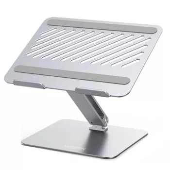 Stovas nešiojamam kompiuteriui UGREEN 40291 sidabrinis aliuminis, maks. aukštis 20,1 cm, pasvirimas 0–180°, plokštė 280×223 mm, iki 17,3 colių
