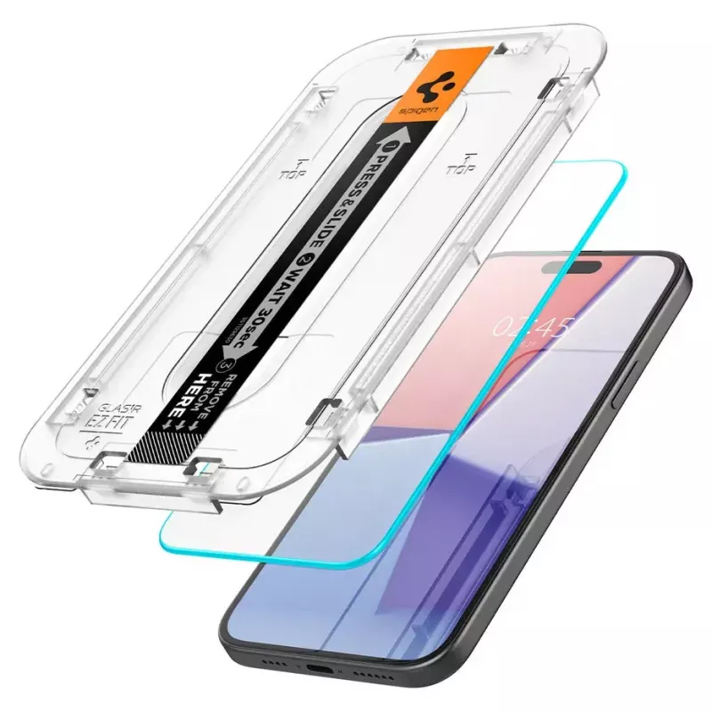 Spigen iPhone 15 Glas.tR EZ Fit Grūdintas stiklas, skaidrus