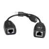 Techly IUSB-EXTENDTY5 USB ilgintuvas per Cat.5e/6 kabelį iki 50 m, USB Type-A – RJ-45, USB 1.1, nereikia maitinimo šaltinio, juodas
