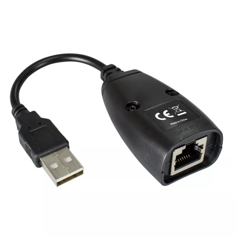Techly IUSB-EXTENDTY5 USB ilgintuvas per Cat.5e/6 kabelį iki 50 m, USB Type-A – RJ-45, USB 1.1, nereikia maitinimo šaltinio, juodas
