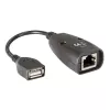 Techly IUSB-EXTENDTY5 USB ilgintuvas per Cat.5e/6 kabelį iki 50 m, USB Type-A – RJ-45, USB 1.1, nereikia maitinimo šaltinio, juodas