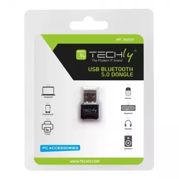 USB Bluetooth adapteris Techly IDATA USB-BLT5, Bluetooth 5.0, skirtas pelei, klaviatūrai ir kt.