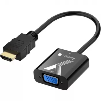 Techly adapteris HDMI į VGA juodas 0,1 m 1920x1200 60 Hz
