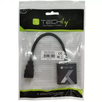 Techly adapteris HDMI į VGA juodas 0,1 m 1920x1200 60 Hz