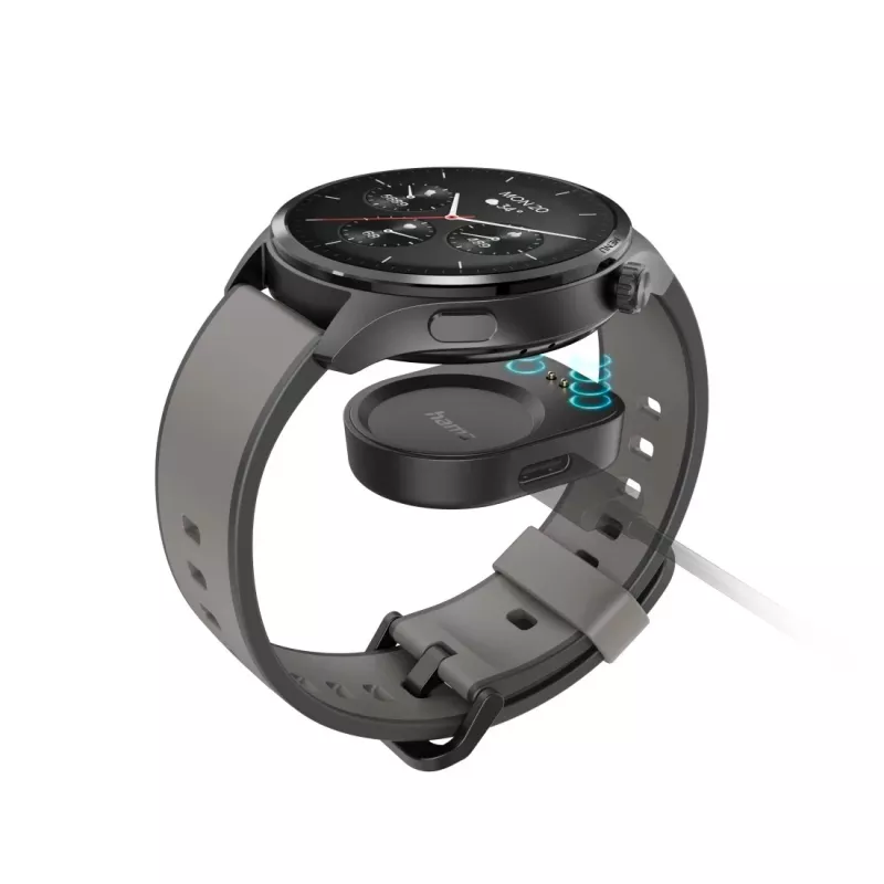 Hama 9000 3,63 cm (1,43 colio) AMOLED 52 mm skaitmeninis jutiklinis laikrodis, antracito spalvos, su GPS
