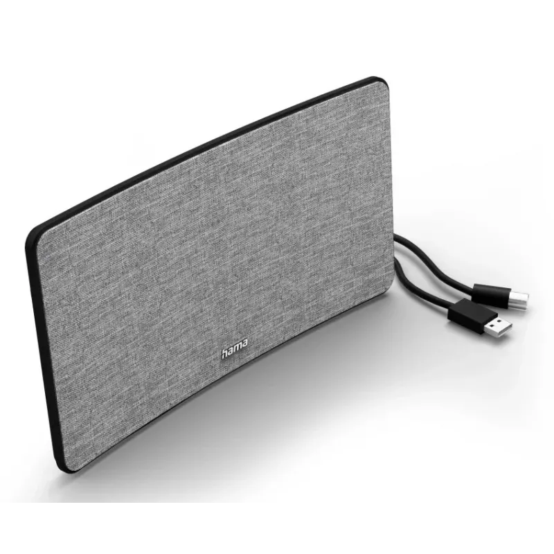 Vidinė televizijos antena Hama Fabric Design juoda pilka USB 2 m