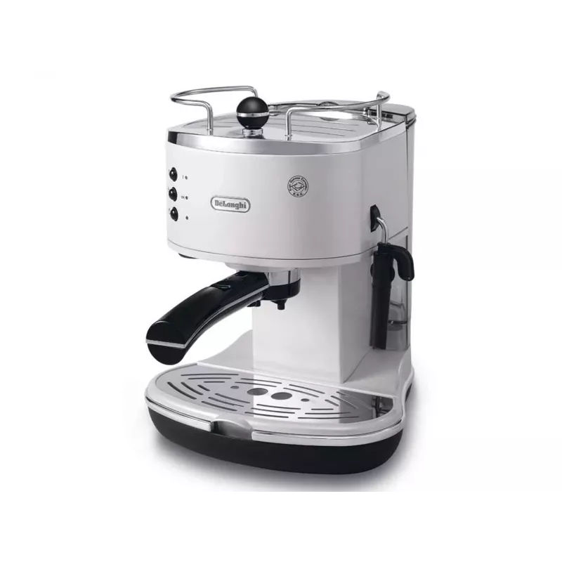 Espresso aparatas De’Longhi ECO 311.W — rankinis, 15 bar, 1,4 L vandens bakas, 2 puodeliams, palaikymas šiltai, stalviršinis