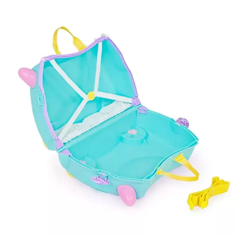 Trunki Una the Unicorn lagaminas vaikams 4 ratai 18L rožinė turkio geltona