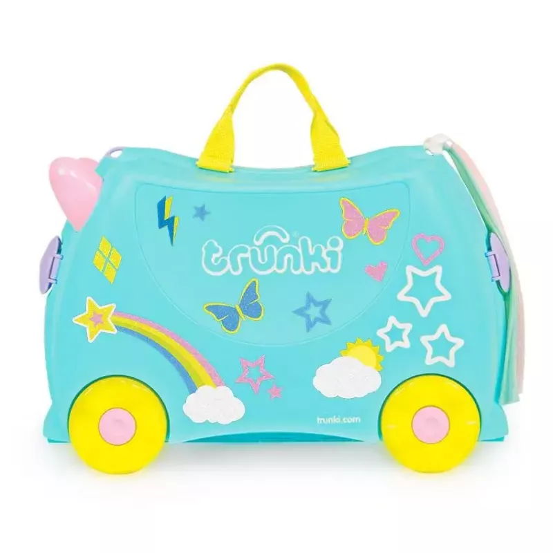 Trunki Una the Unicorn lagaminas vaikams 4 ratai 18L rožinė turkio geltona
