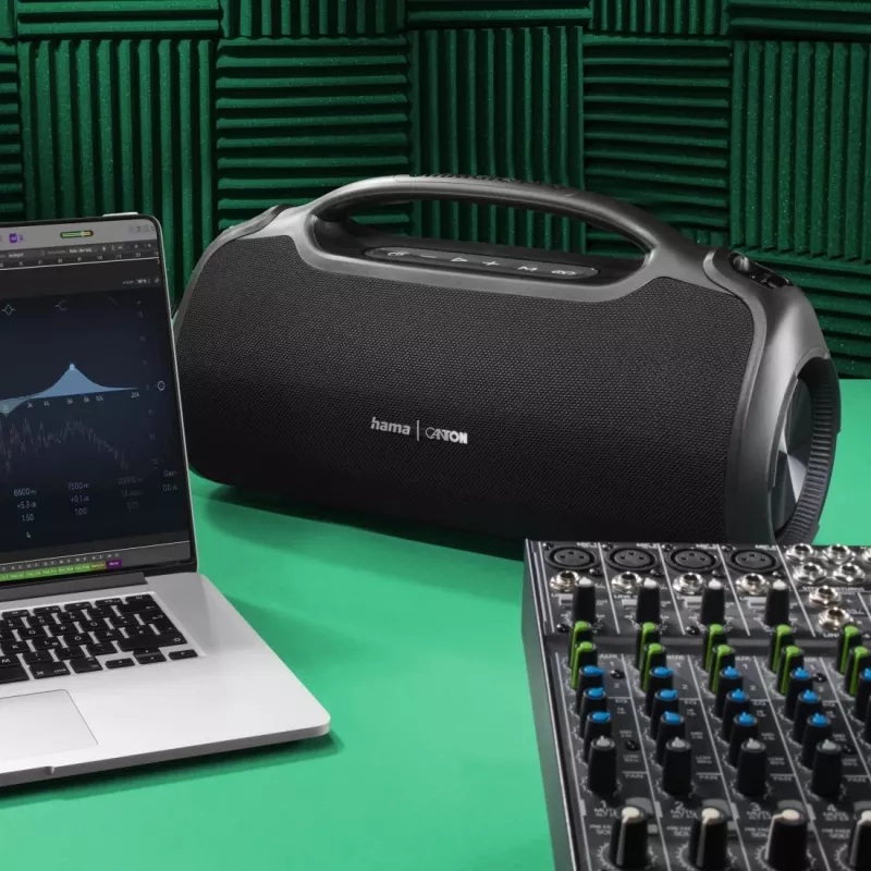 Vakarėlių garsiakalbis HAMA UltiMate Pro 120 W, belaidis Bluetooth, atsparus vandeniui, įmontuota baterija, USB-C įkrovimas