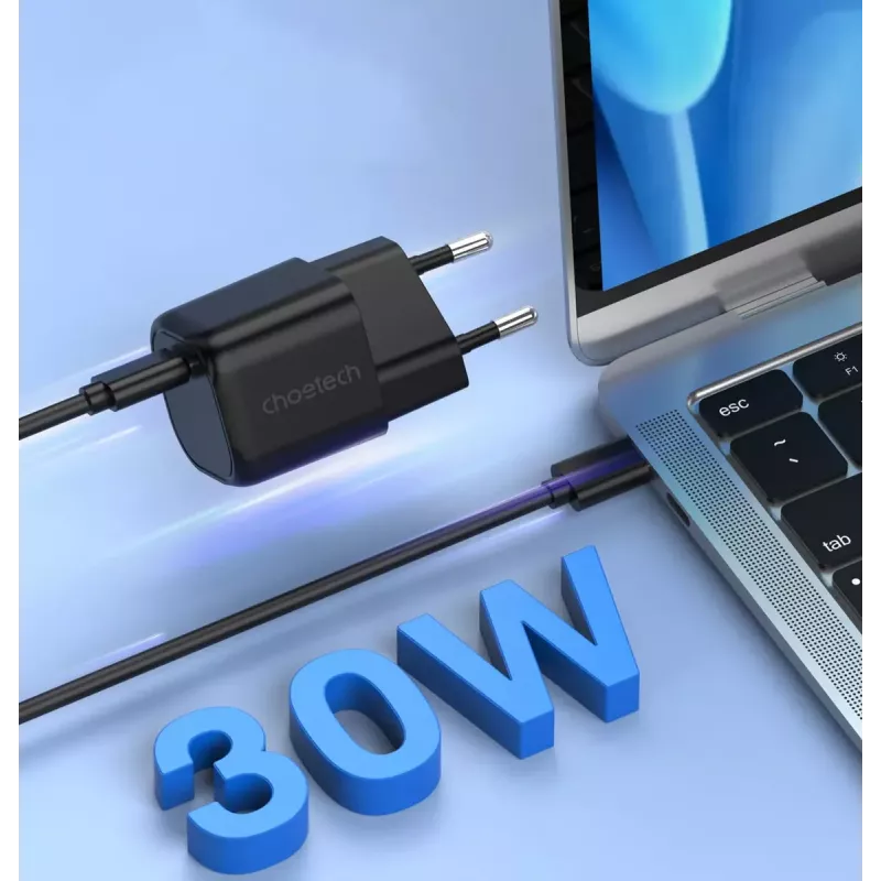 Įkroviklis CHOETECH PD5007 30W USB-C Power Delivery greitasis įkrovimas telefonams ir planšetėms