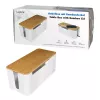 LogiLink KAB0075 dėklas laidams slėpti su bambukiniu dangteliu, baltas