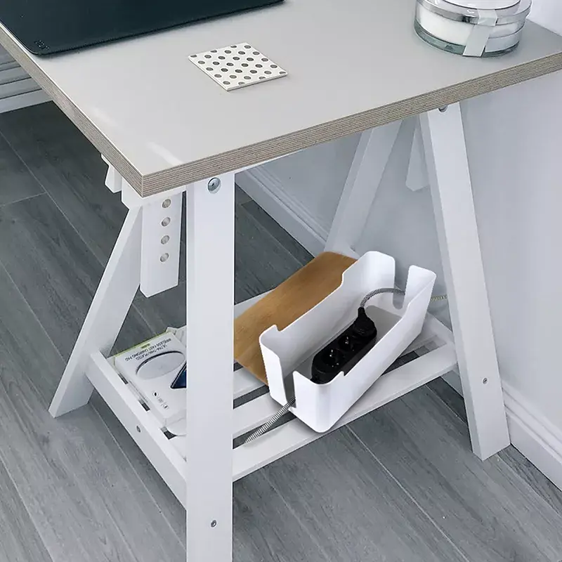 LogiLink KAB0075 dėklas laidams slėpti su bambukiniu dangteliu, baltas