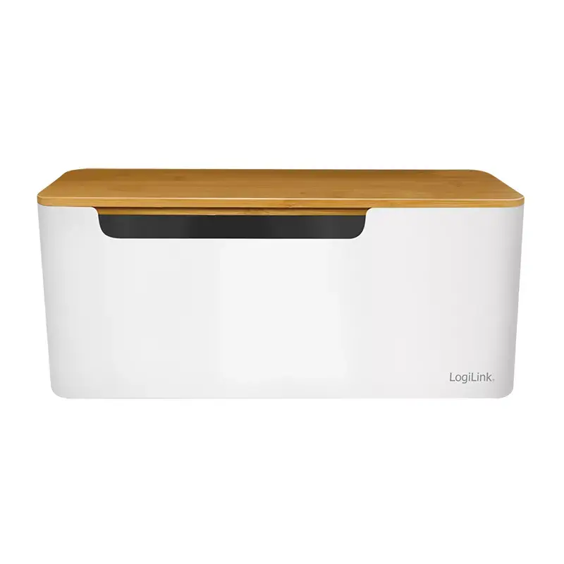 LogiLink KAB0075 dėklas laidams slėpti su bambukiniu dangteliu, baltas