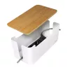 LogiLink KAB0075 dėklas laidams slėpti su bambukiniu dangteliu, baltas