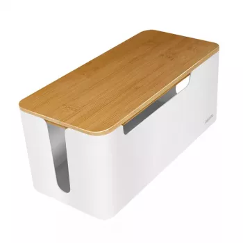 LogiLink KAB0075 dėklas laidams slėpti su bambukiniu dangteliu, baltas