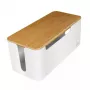 LogiLink KAB0075 dėklas laidams slėpti su bambukiniu dangteliu, baltas