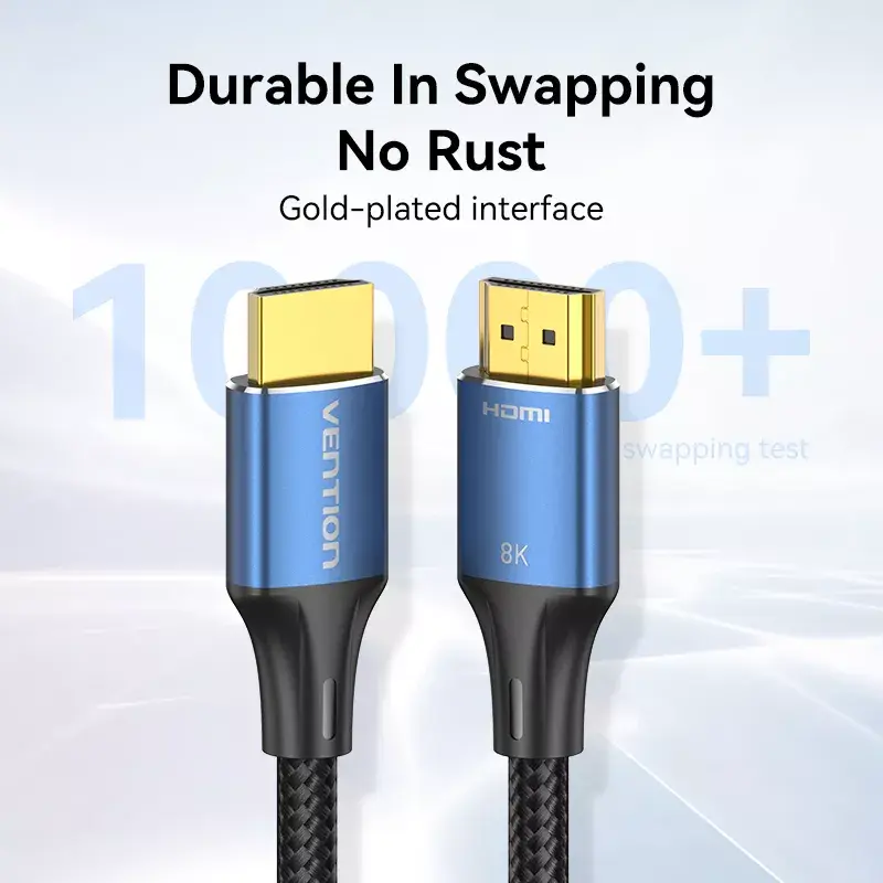 Vention medvilniniu pynimu HDMI 2.1 kabelis, 8K 60Hz/4K 120Hz, M/M, 3 m, mėlynas