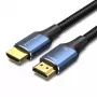 HDMI kabelis Vention 8K 48Gbps HDMI 2.1 medvilninis pintas vyriškas į vyrišką 1 m mėlynas aliuminis