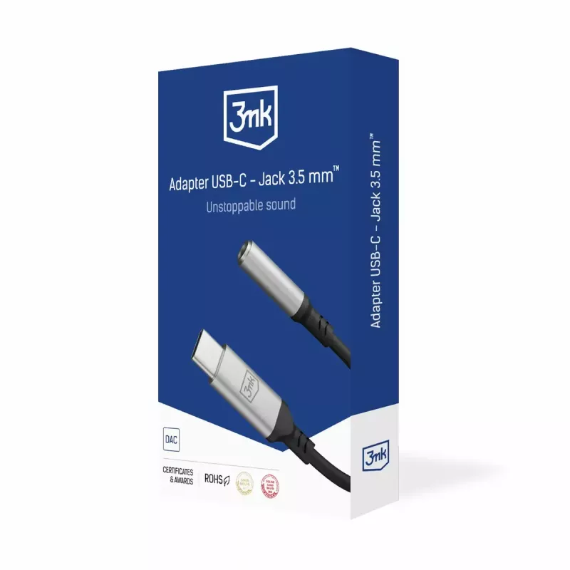 USB-C į 3.5 mm lizdą adapterio laidas 3MK 1 vnt.