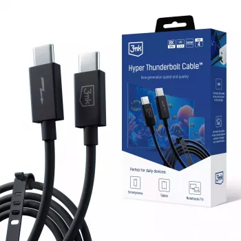 3mk Hyper Thunderbolt 4 Pro kabelis, 240 W, 1 m