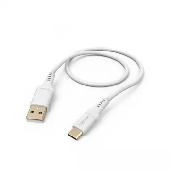 Hama Flexible USB kabelis USB 2.0 1,5 m USB A USB C Baltas