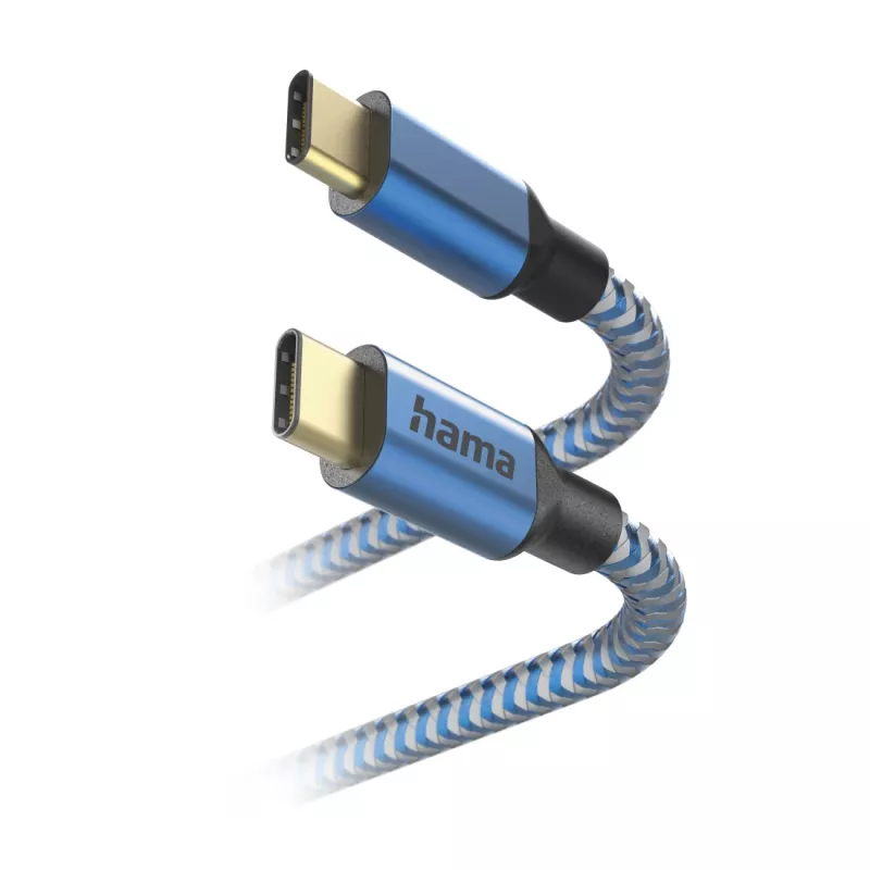 Hama Reflective USB laidas USB 2.0 1,5 m USB-C mėlynas