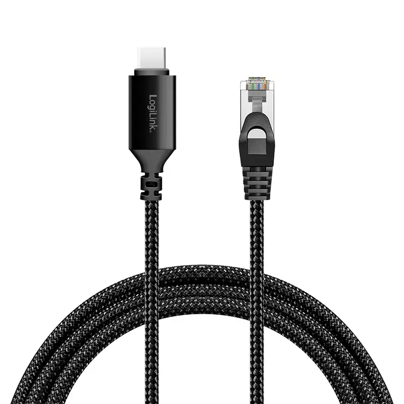 Tinklo kabelis LogiLink CU0412 RJ-45 Cat6 2 m Juodas