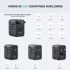 Universalus kelioninis adapteris UNITEK P1122ABK01 Juodas, C tipas, G, I