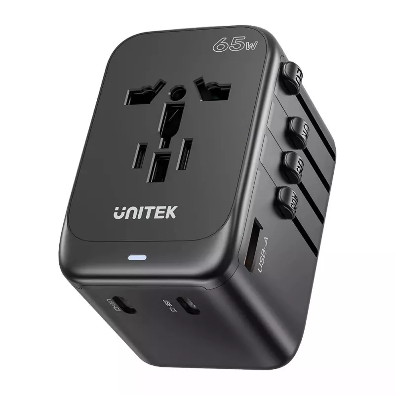 Universalus kelioninis adapteris UNITEK P1122ABK01 Juodas, C tipas, G, I