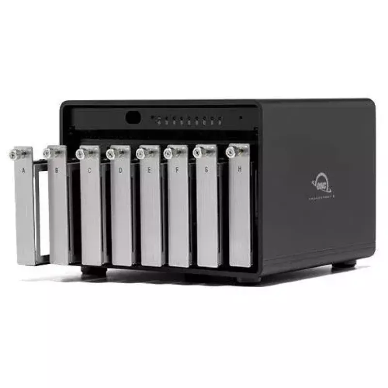 OWC ThunderBay 8 stalinis diskų masyvas juodas 8 diskai HDD SSD