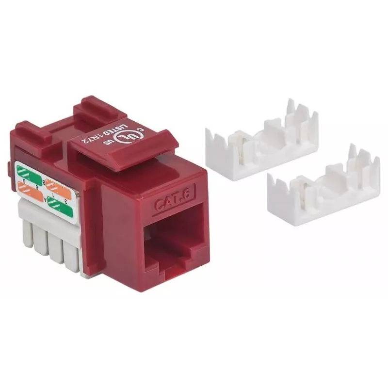 Intellinet Keystone Jack Cat6 UTP Punch-down, raudonas