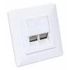 Intellinet 2 prievadų Cat6 10G ekranuota RJ45 sieninė jungtis su dangteliu, STP, signalinė balta RAL9003
