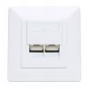 Intellinet 2 prievadų Cat6 10G ekranuota RJ45 sieninė jungtis su dangteliu, STP, signalinė balta RAL9003