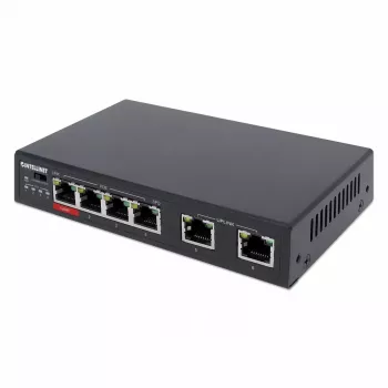 Intellinet 6-Port Fast Ethernet Switch su 4 PoE prievadais 65W galios biudžetas