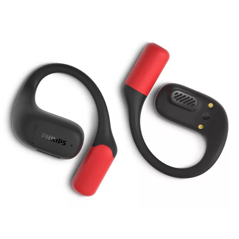 Philips 6000 serijos TAA6709BK/00 ausinės / laisvų rankų įranga True Wireless Stereo (TWS) Ausų kabliukai Sportinės Bluetooth Juoda, Raudona