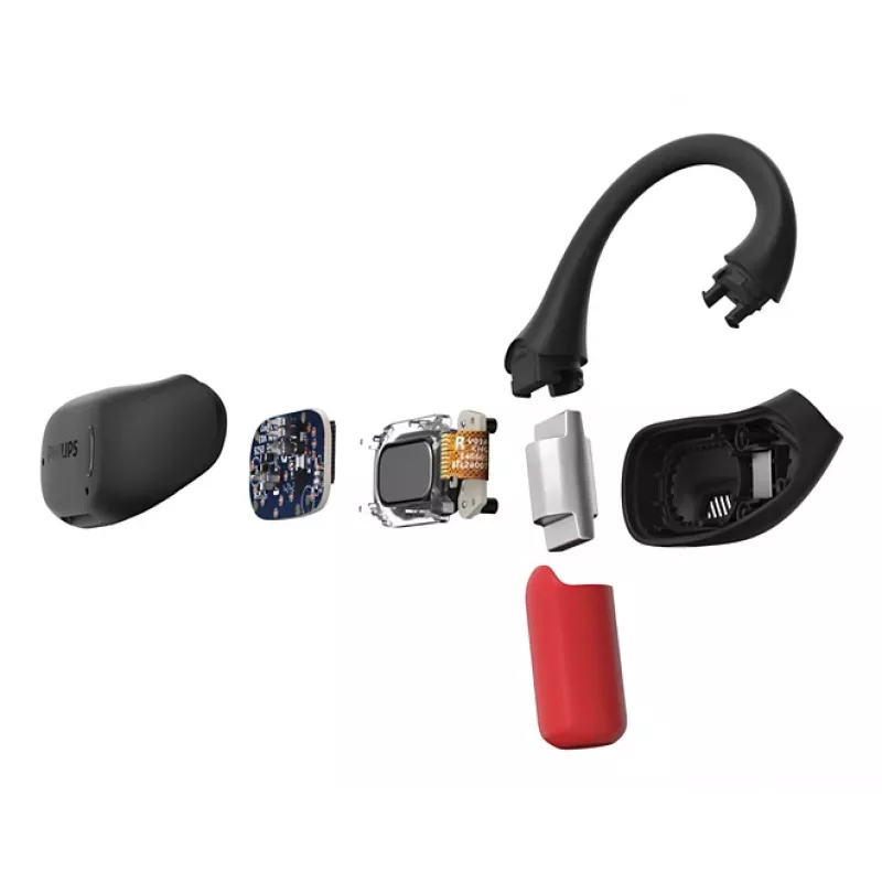 Philips 6000 serijos TAA6709BK/00 ausinės / laisvų rankų įranga True Wireless Stereo (TWS) Ausų kabliukai Sportinės Bluetooth Juoda, Raudona