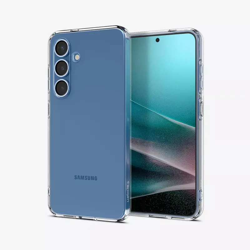 Spigen ACS08995 Liquid Crystal nugarėlės dėklas Galaxy S25, TPU, skaidrus